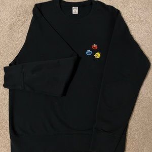 KAWS x Uniqlo x Sesame Street Elmo Cookie Monster Big Bird Heads Sweatshirt